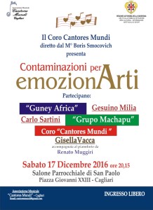 L'Associazione Musicale Cantores Mundi propone una serata musicale con prosa,musica e canti sud americani e tradizionali africani....Vi Aspettiamo!!!!!!!!!!!!!